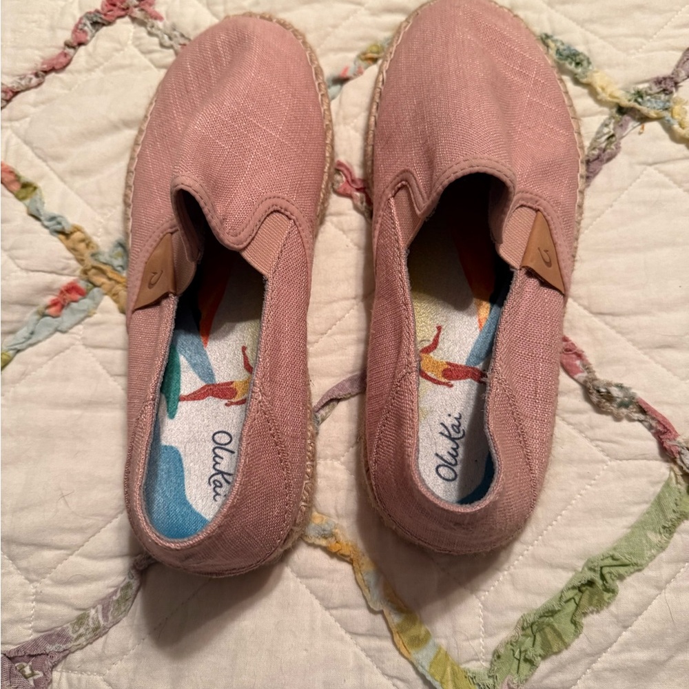 Oulkai Pink Espadrille Slip-On Shoes Women’s size 7